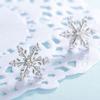 925 Sterling Silver Zircon Snowflake Stud Earrings for Women Wedding Christmas Jewelry Female Pendientes Eh061