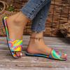 Модные летние квадратные носки, модные сексуальные повседневные сандалии, радужная женская повседневная удобная плоская прогулочная обувь
