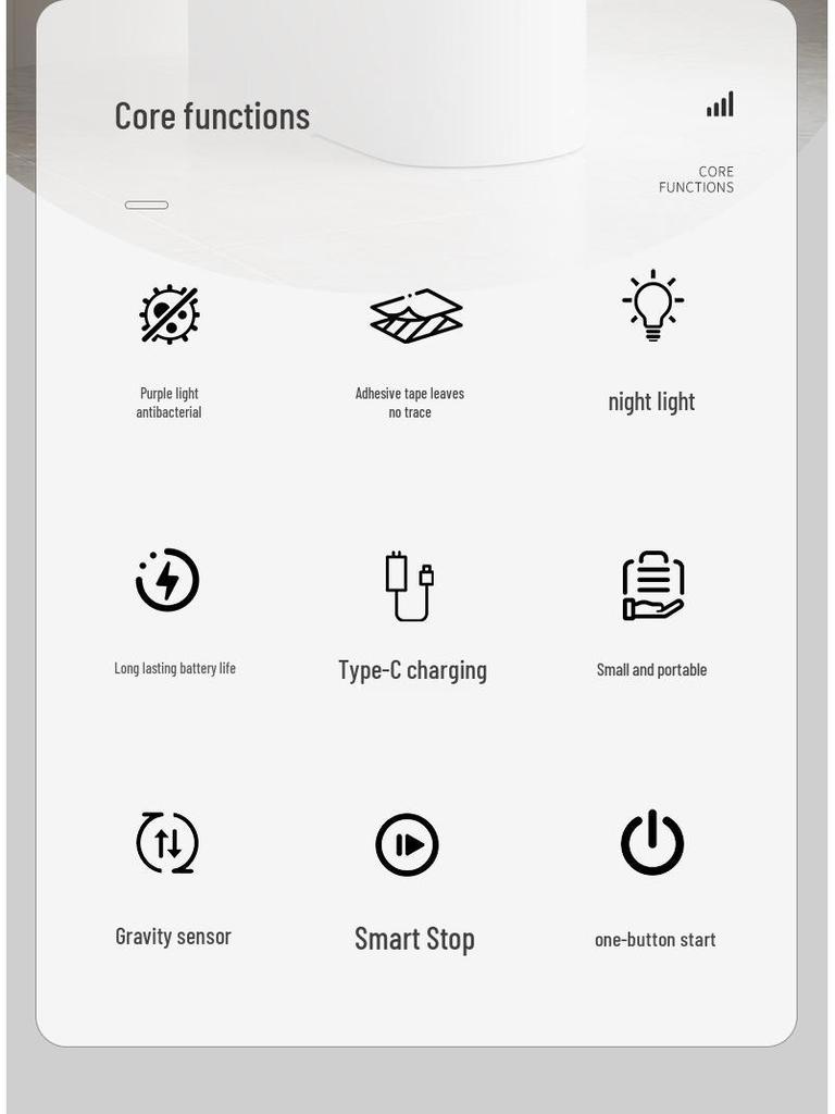 Portable USB-Rechargeable UVC Ultraviolet Sterilization Lamp for Household Toilets