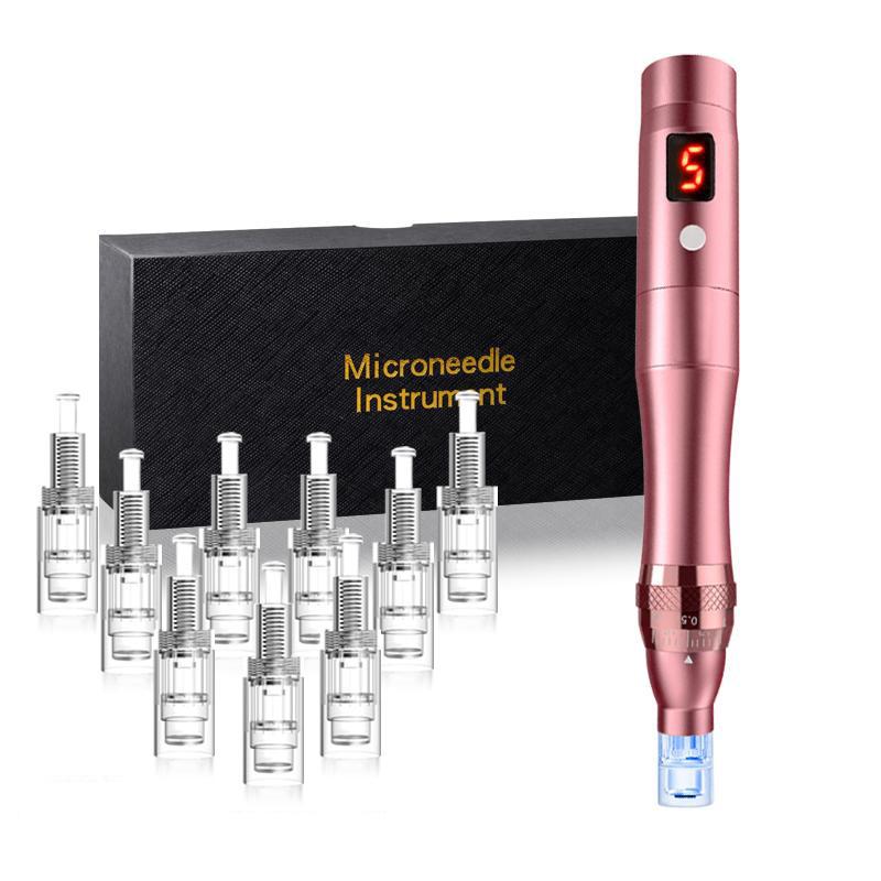 Pink Replace Needle Cartridge Screw Micro Needling Tattoo-Machine Silver  Microneedle Derma Rolling Nano