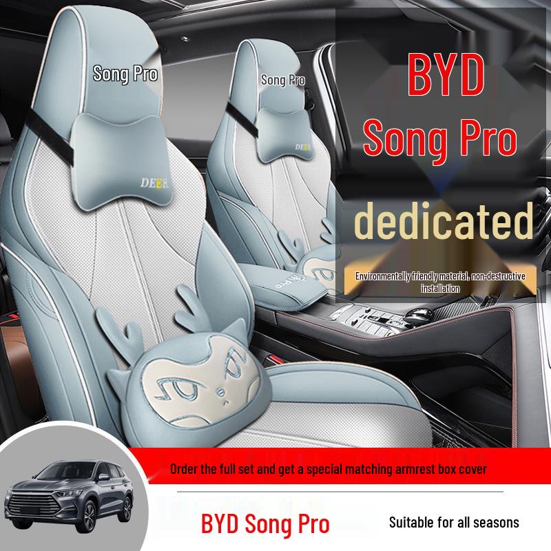 BYD Song PRO dm-i Universal Leather Car Seat Cushion: Four-Season Full Coverage