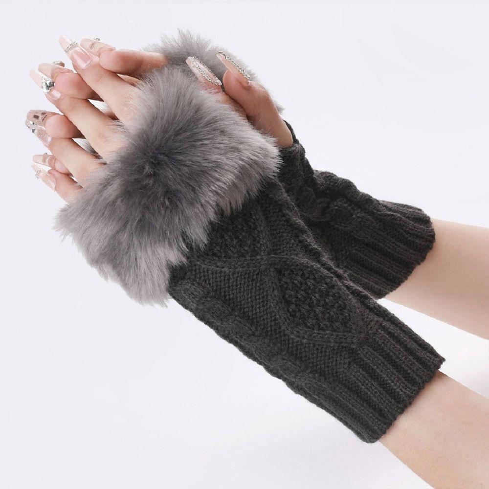 Зимние теплые рукавицы Twist, толстые теплые длинные варежки, перчатки без пальцев, женские перчатки, длинные вязаные перчатки