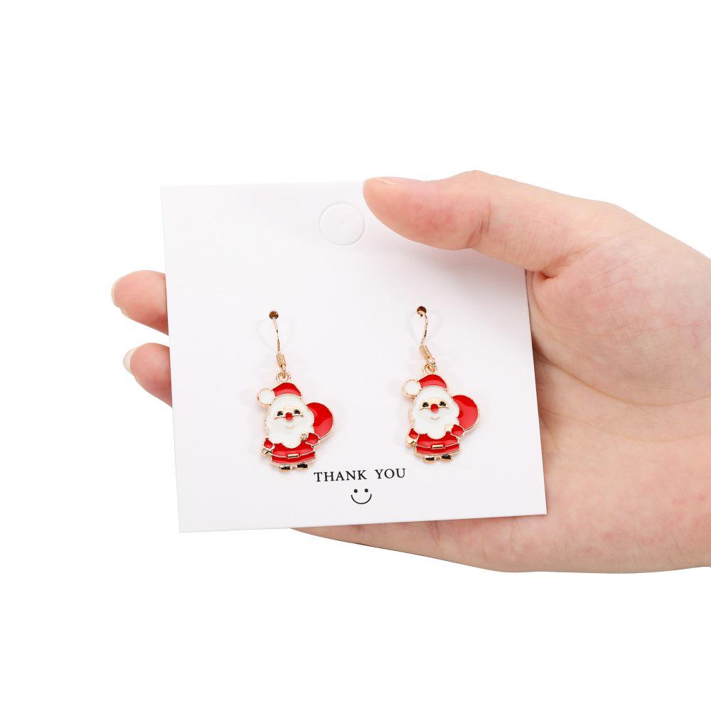 Европейские и американские рождественские серьги-трости с дизайном снежинок и Санты