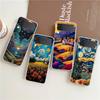 Чехол для телефона Samsung Galaxy Z Flip 6 5 4 Прозрачный для Samsung Z Flip 3 Жесткий ПК Складной корпус Масляная живопись Арт Чехлы