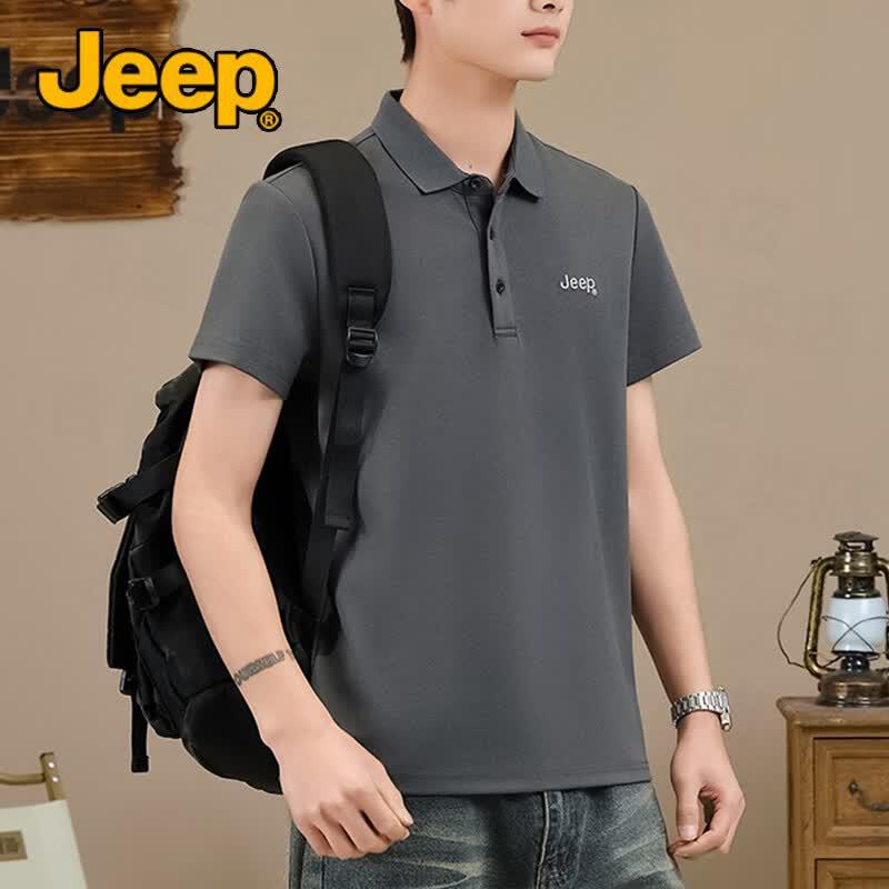 Jeep Мужская 3D дышащая футболка-поло с коротким рукавом