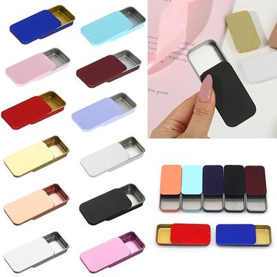 Жестяная коробка с выдвижной крышкой, выдвижная коробка с выдвижным ящиком, коробка для бальзама, переносная коробка, мини-баночка для ароматерапии, маленькая железная коробка для конфет, подарочная коробка