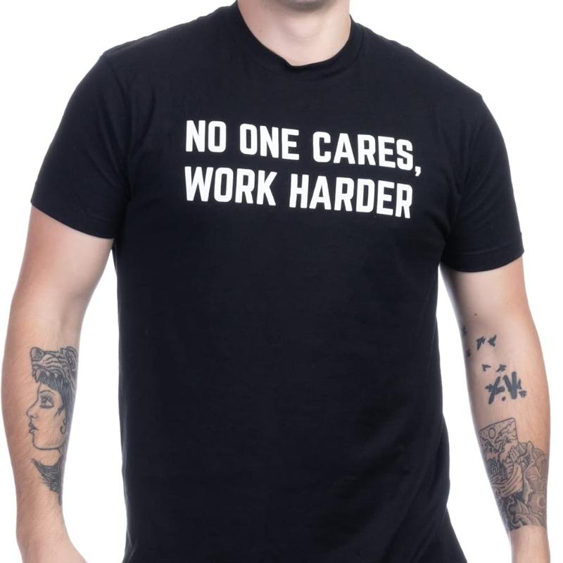 No One Cares Work Harder Camiseta De Entrenamiento Con Frase Motivacional Para Hombre Simple Letters Men Printed Tshirt Tops