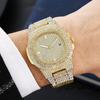 Роскошные Крутые Блестящие Стразы Мужские Хип-Хоп Часы Часы Iced Out Стальной Ремешок Дизайн Звездное Небо
