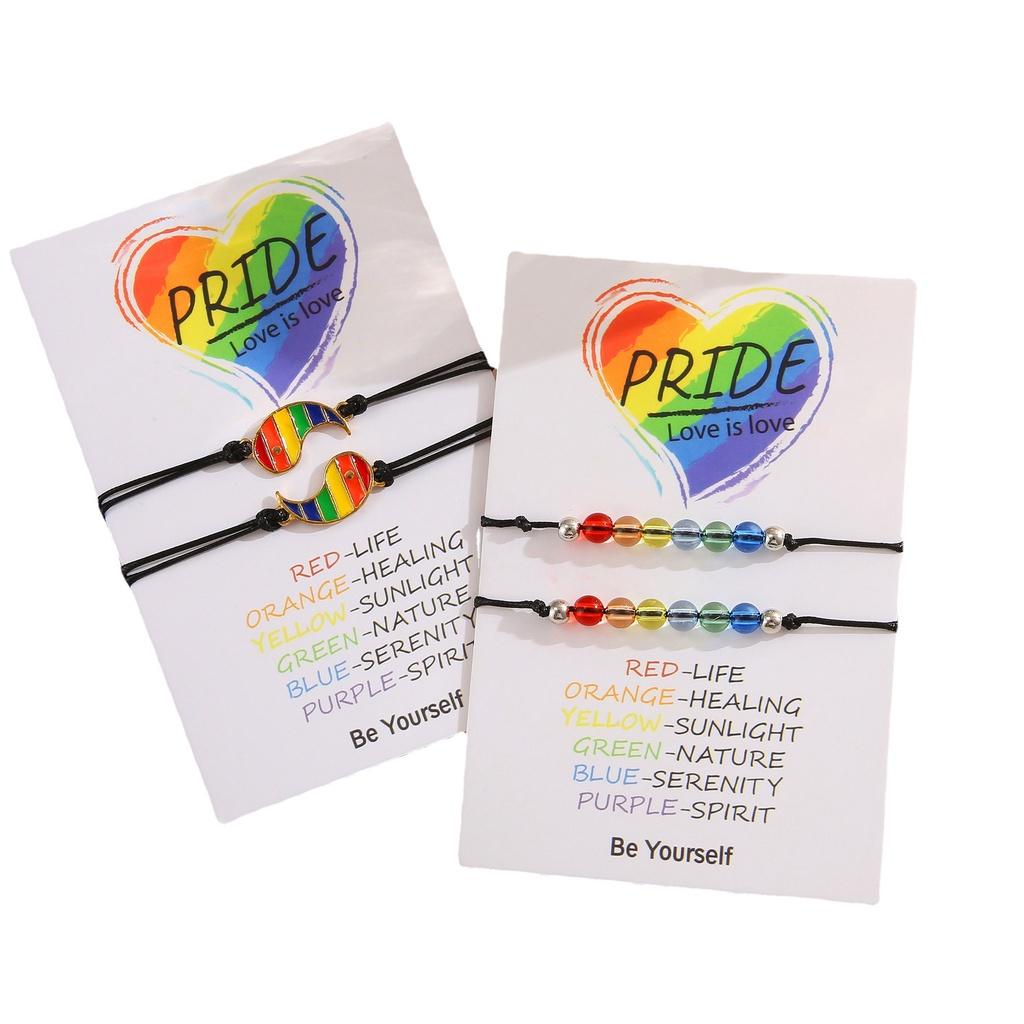 4 шт./компл. модный красочный браслет из бисера Радуга Багуа пара браслеты для женщин ювелирные аксессуары