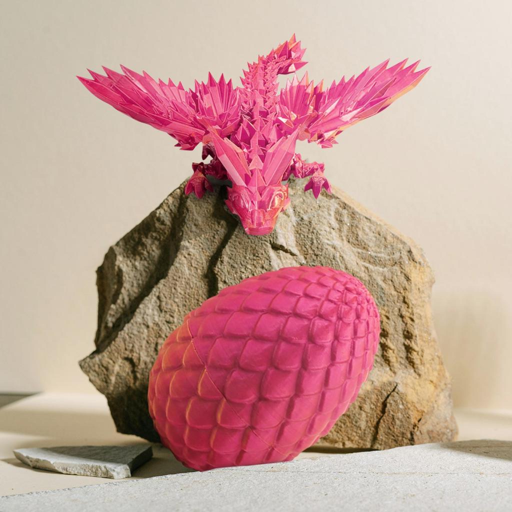 Таинственный дракон с яйцом, Дракон с яйцом, напечатанный на 3D-принтере, Гибкий дракон с шарнирами и яйцами, Подарочная игрушка, напечатанная на 3D-принтере