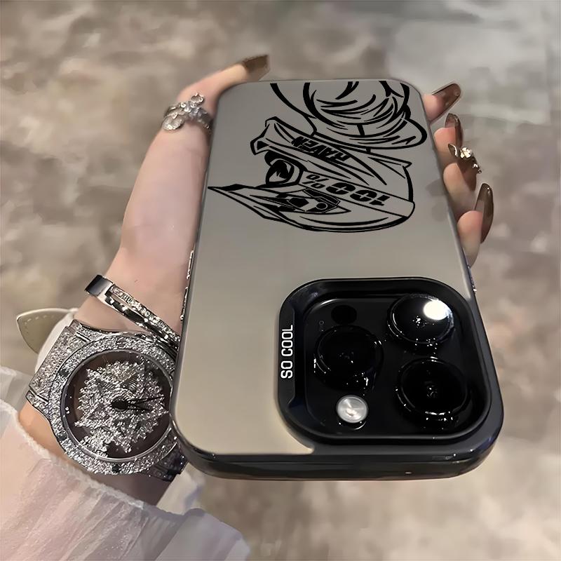 Модный Чехол для Телефона с Рисунком Мотоциклетного Шлема для iPhone 17 Pro Max 11 12 13 14 15 16 Plus XS XR X 17 Air 16E Ударопрочный Чехол