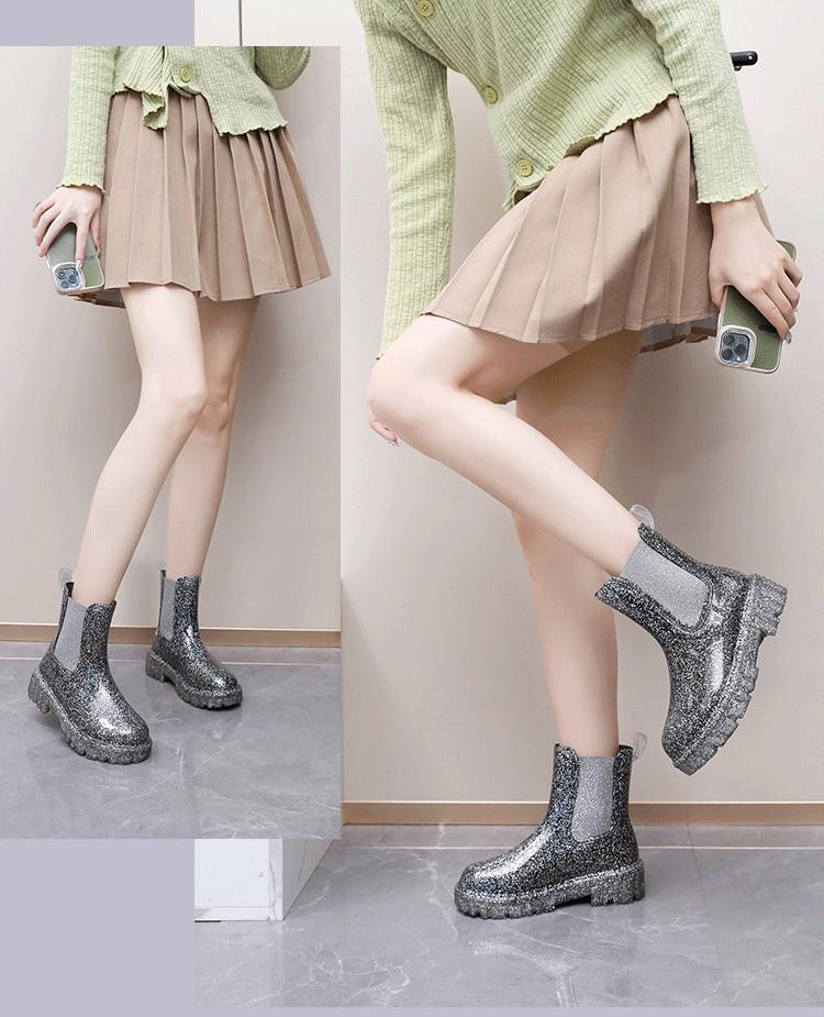 Women's Martin Rain Boots - New Style, Thick-Soled, Waterproof, Non-Slip, Short-Tube, Japanese Jelly Design