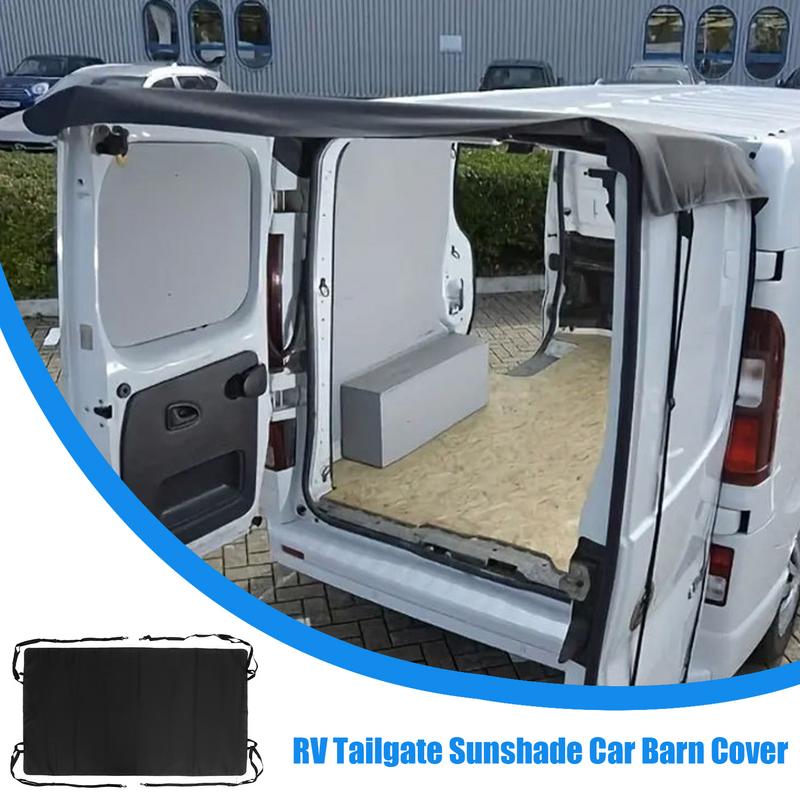 RV Rear Sunshield Thickened Waterproof Oxford Cloth RV Awning Cover UV Blocker SUV Camping Awning Canopy Rear Tent Screen Cover