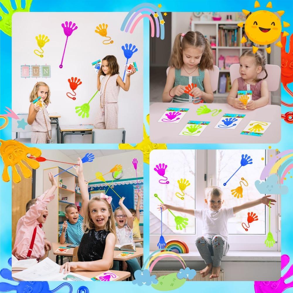 48 Pcs Fun Elastic Sticky Hands Kids Birthday Party Carnival Easter Exchange Gift Pack Stuffed Treasure Box Toy Classroom Prizes