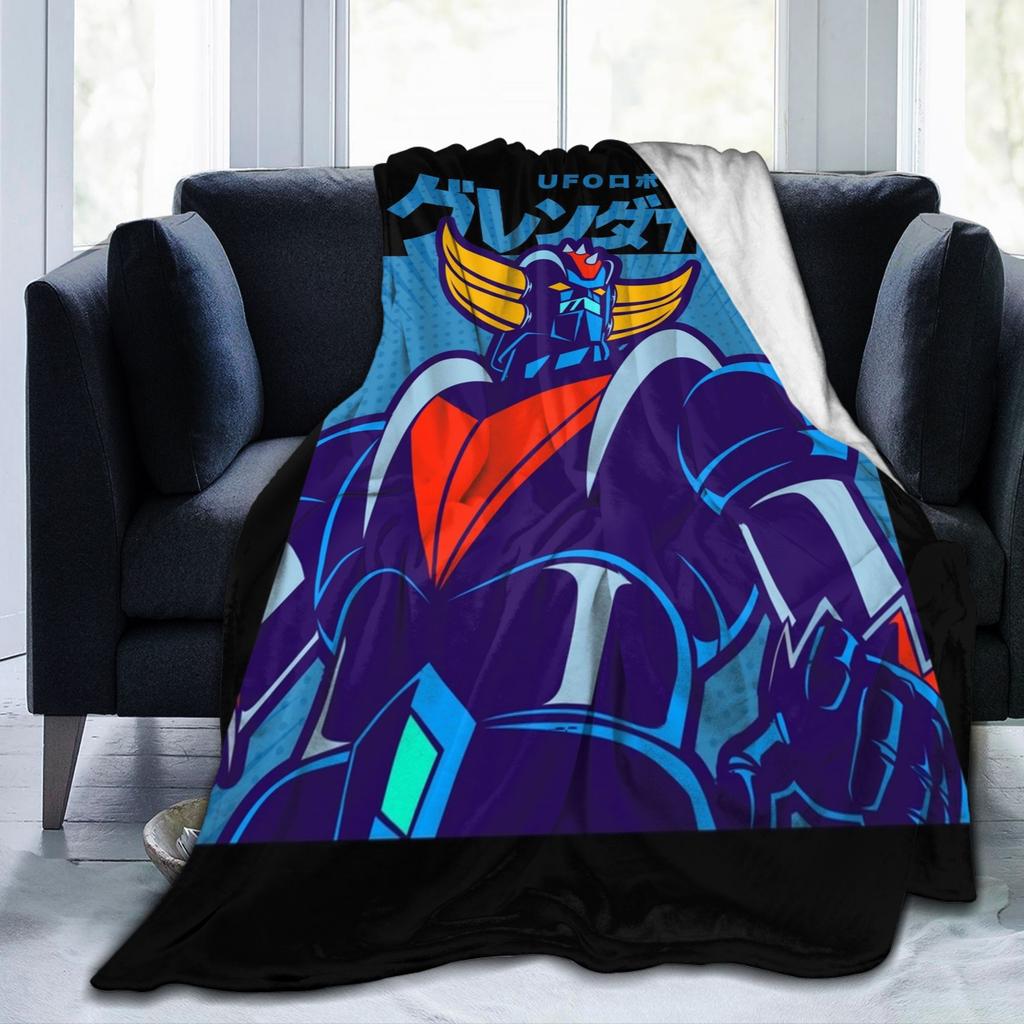 Mazinger Z Manga Knitted Blankets Coral Fleece Plush UFO Robot Grendizer Warm Throw Blanket for Bedding Couch Bedspread