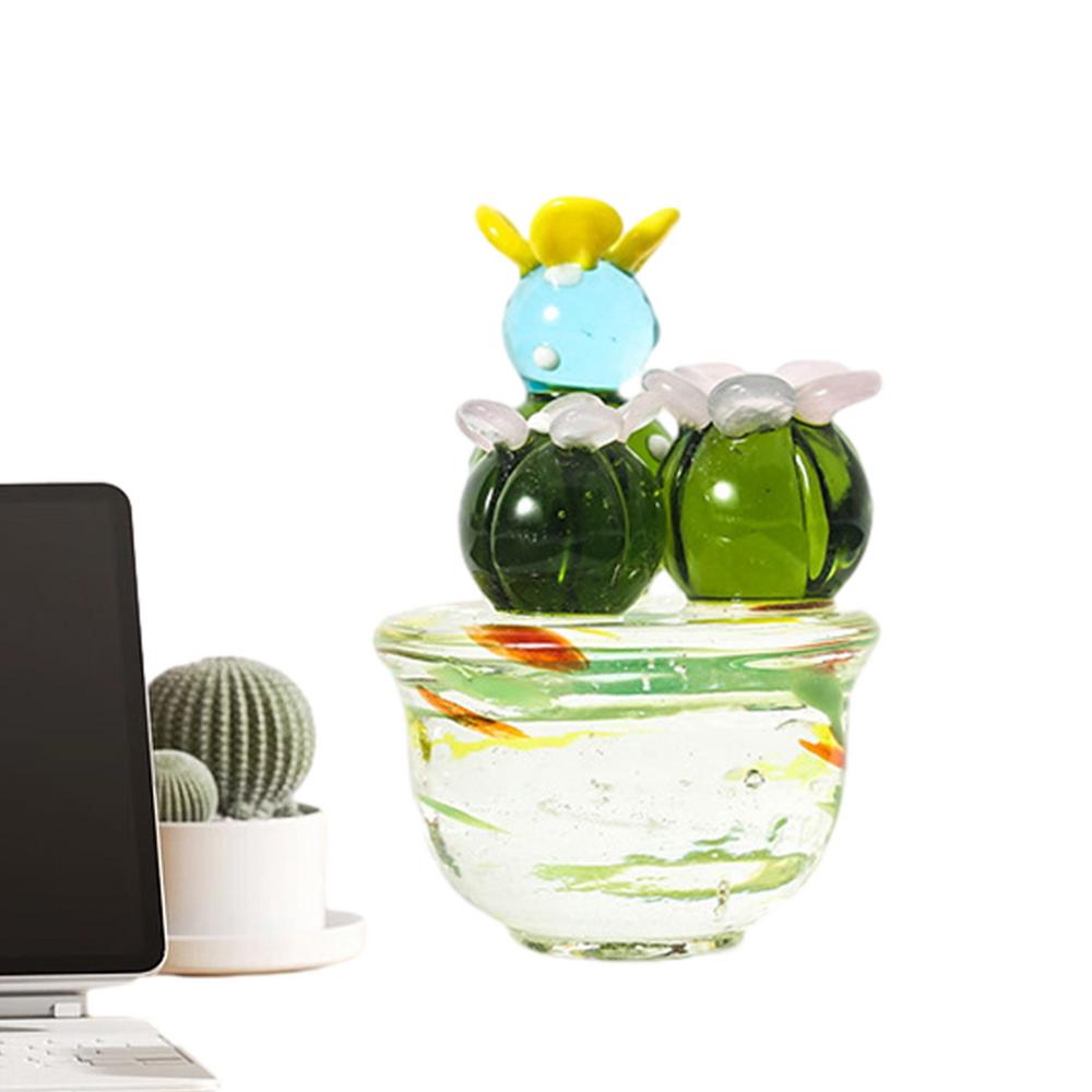 Мини-фигурки кактусов, украшения, стеклянный кактус, бонсай, декор, скульптуры и фигурки, настольные украшения, украшения для автомобилей и дома, игрушки