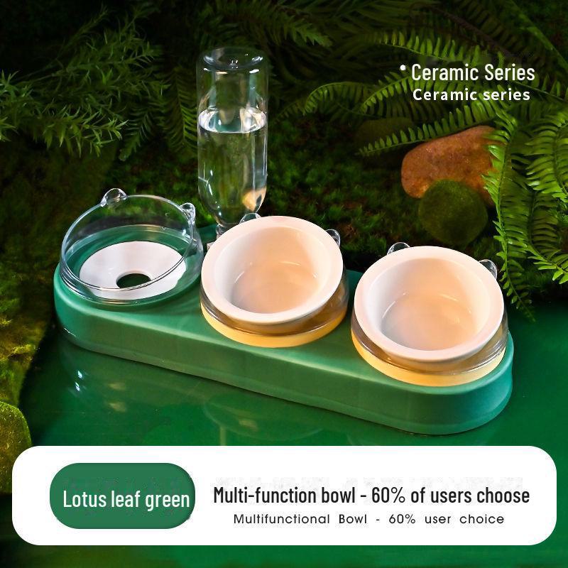 Эргономичная керамическая миска для кошек с автоматическим дозатором воды — защищает шею кошки