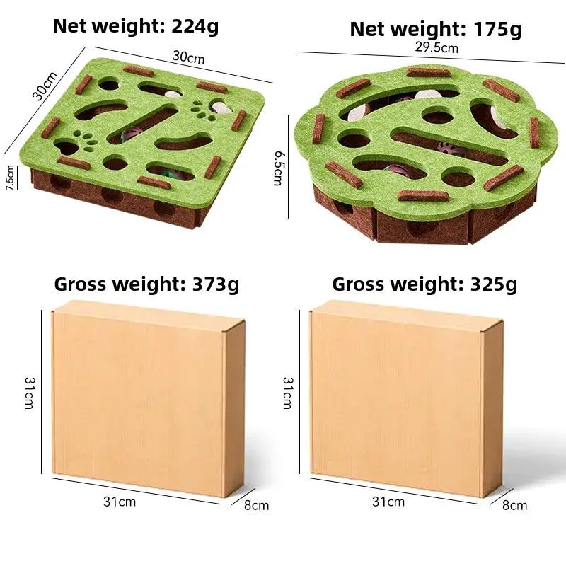 Cat Toys Ball Teasing Cat Box Self Fun Soothing Tool Bell Ball Wear Resistant Felt Spinning Wheel Ball Fun Hunting Toy Plate