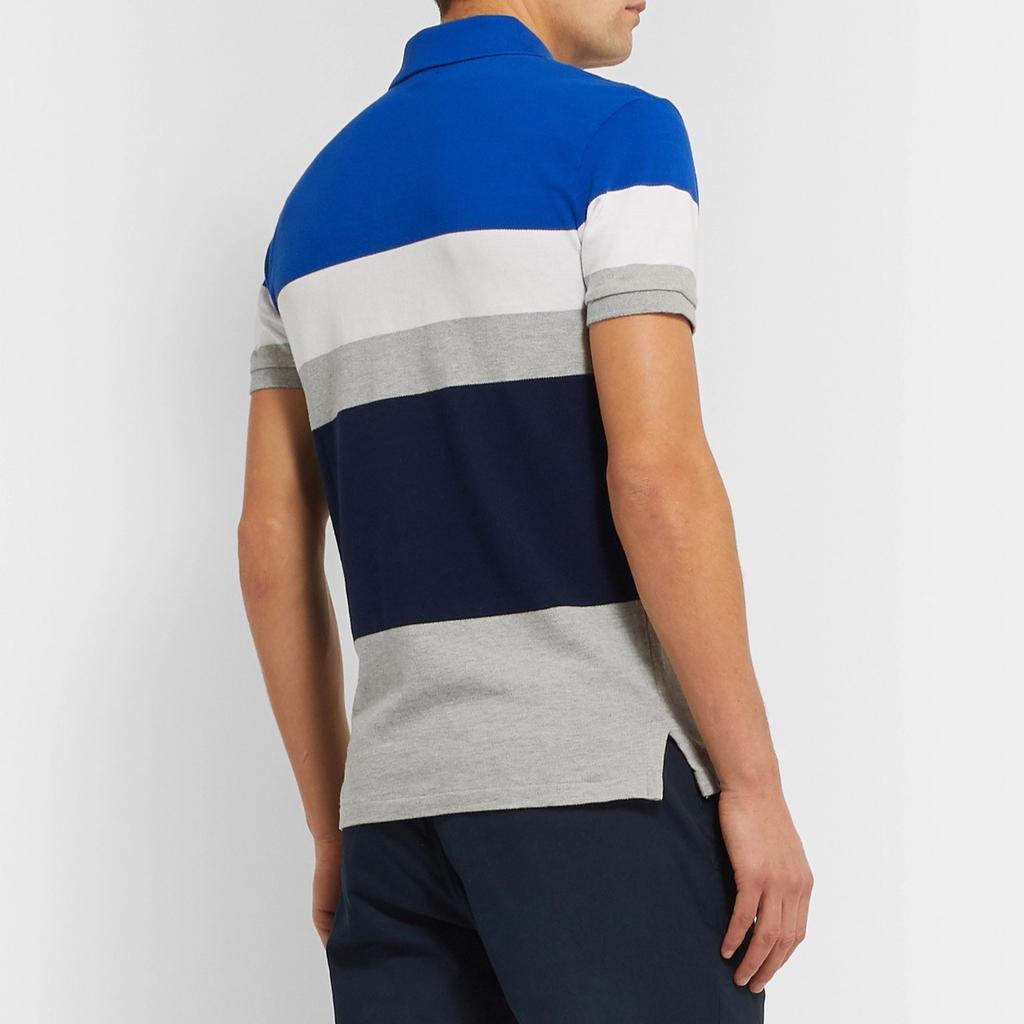 Polo Ralph Lauren Вышитое лого Small Pony Цветной блок Футболка поло с коротким рукавом Мужские футболки поло Синий Серый 710780947-002