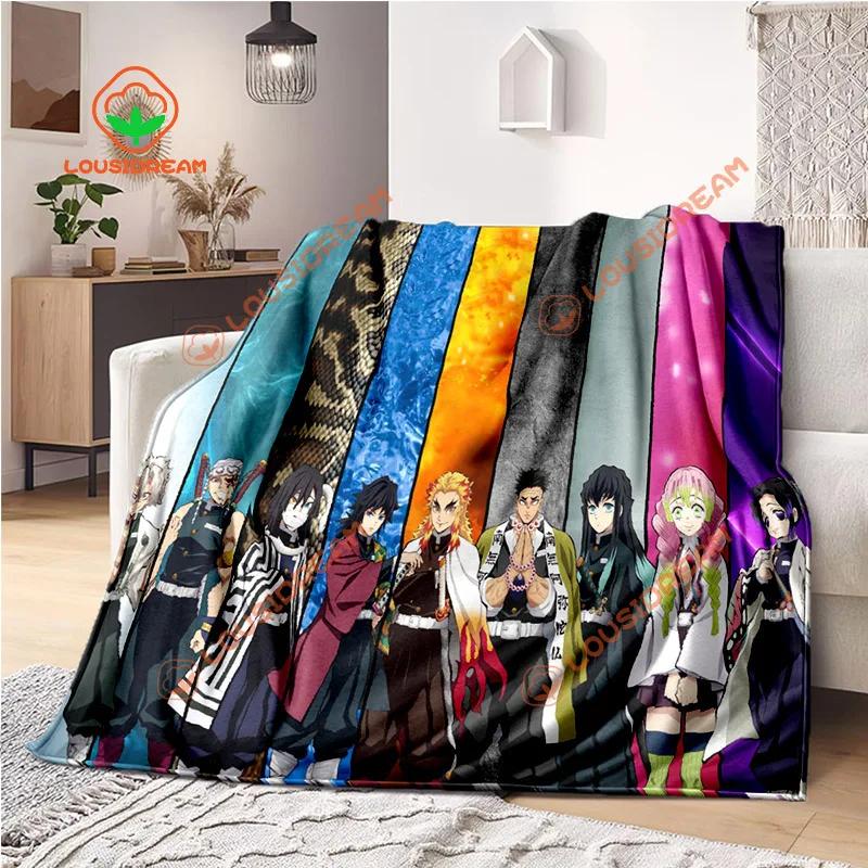 Японское аниме Demon Slayer Cartoon Plush Blanket Lightweight Home Sheet Sofa Cover Portable Travel warm blanket for all Seasons