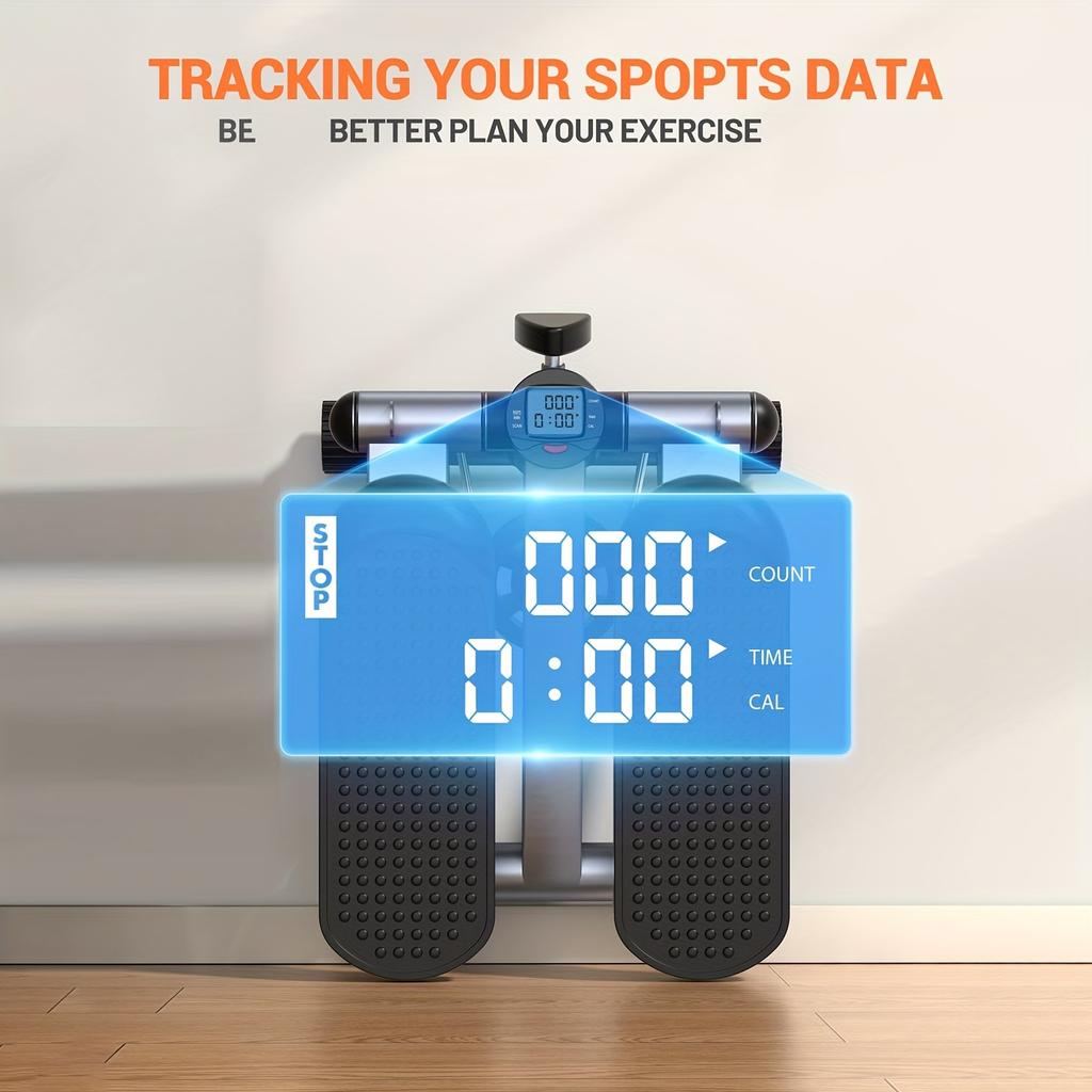Степпер для упражнений, мини-степпер с тренажерами для домашних тренировок, гидравлический степпер для фитнес-лестницы с лентой сопротивления и счетчиком калорий