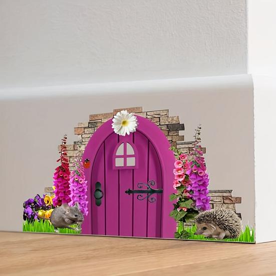 3D Funny Realistic Wall Sticker Removable Peel And Stick Wall Decal with 3D Effect for Bedroom Door Corner Baseboard Decor