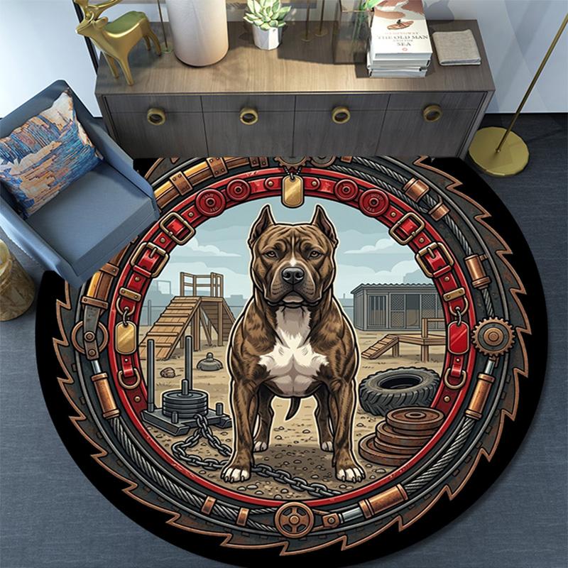 Mechanical Dog Strength Round Area Rug Under Office Chairs Bedroom Living Room Home Decor