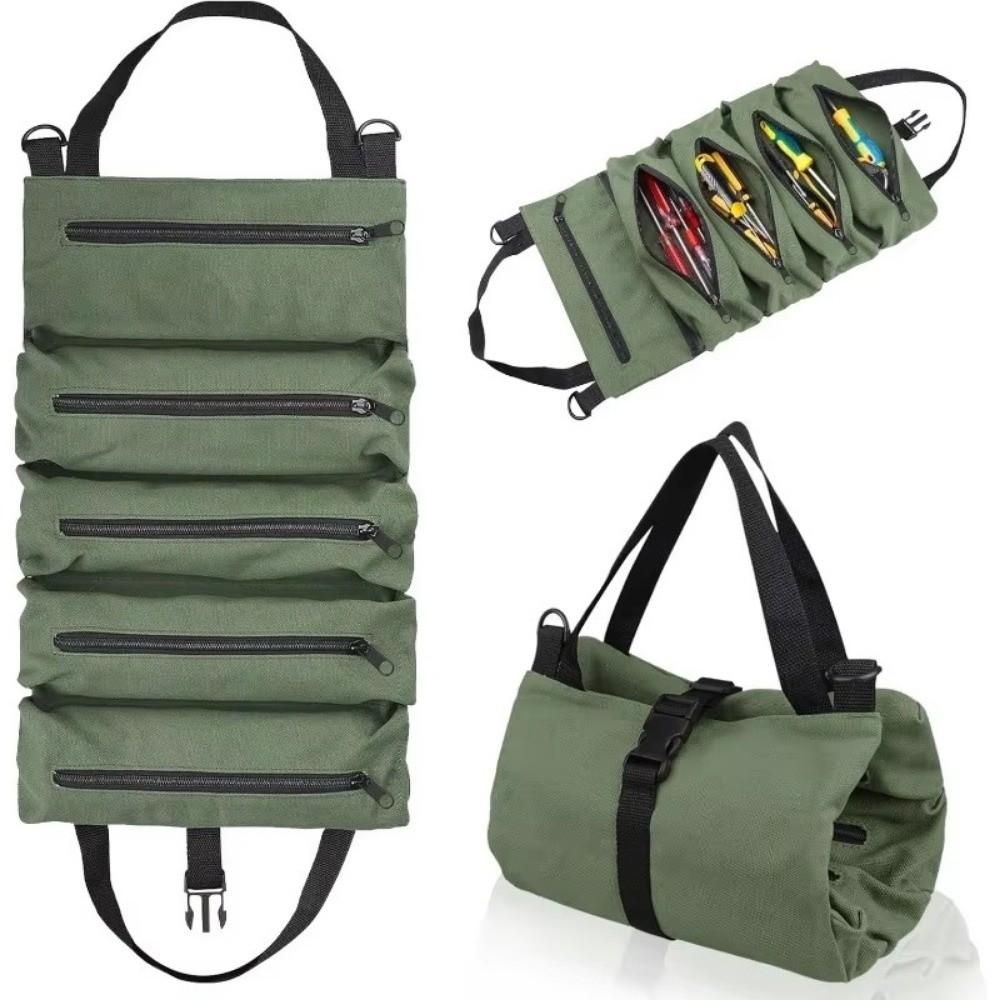 Durable Roll-Up Tool Bag Heavy-Duty Electrician Tool Kit Storage Bag for Workers Engineers