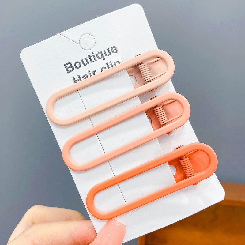 3 шт., матовые заколки для девочек, овальные, треугольные и квадратные заколки для волос со звездами для детей, заколки для волос, заколки для волос Click Clack