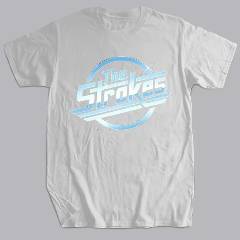 2025 Летняя женская футболка, топы, футболка The Strokes, мужская футболка большого размера, хип-хоп, графические рукава, короткая женская футболка Y2KK