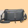 Women Shoulder Bag Soft Leather Middle-Aged Crossbody Bag for Mother Bag Large Capacity Retro Small Square Bag
