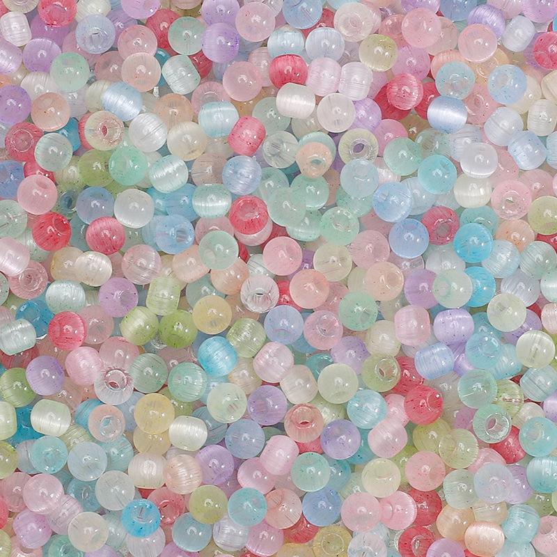 4 мм желейные стеклянные бусины «кошачий глаз» из проса, свободные бусины, аксессуары ручной работы, нанизанные вручную бусины, круглые бусины, цепочка для сотового телефона, круглые бусины, прекрасный цвет