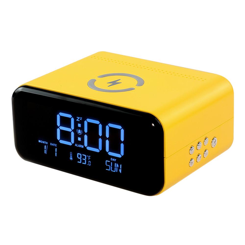 Ночной свет, Bluetooth-совместимый динамик с беспроводной зарядкой 15 Вт, будильник с большим дисплеем
