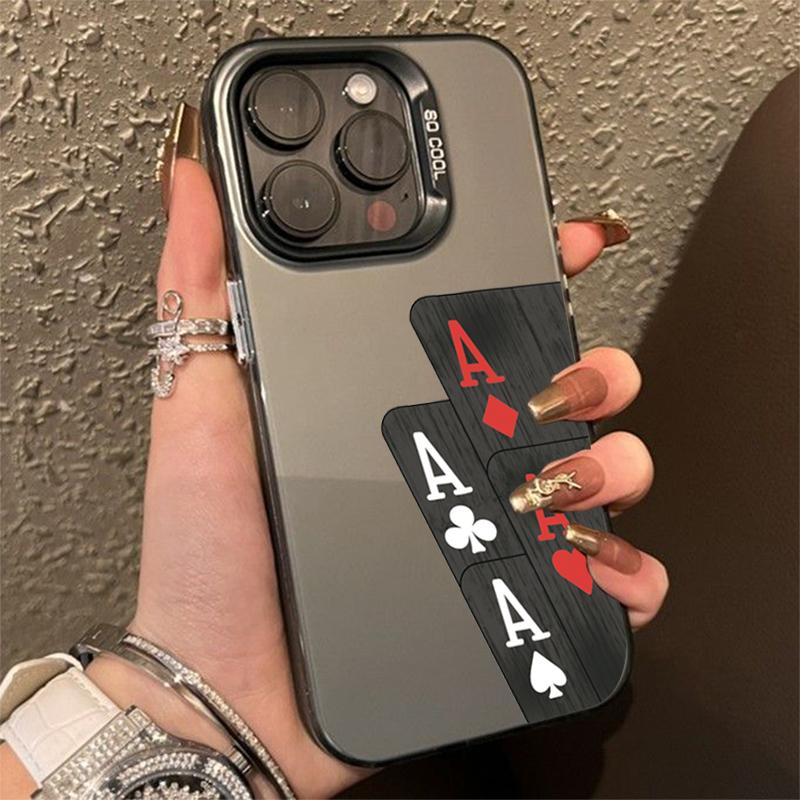 Покер для iPhone 16 11 12 13 Pro 14 15 Plus 16 Pro Max Противоударный Ультратонкий Жесткий Чехол Защитный Чехол для Телефона для Чехла iPhone 16