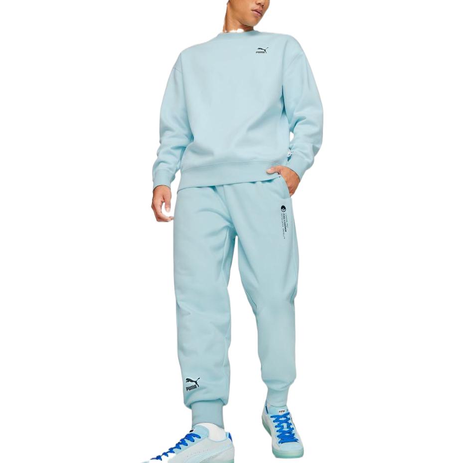 Puma X Покемон Логотип Принт Сужающиеся Манжеты Повседневные Брюки Мужские Низ Зеленый 536550-30