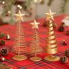 Gold Spiral Christmas Tree Decor Glittering Tabletop Tree with Star Topper for Holiday Home Office