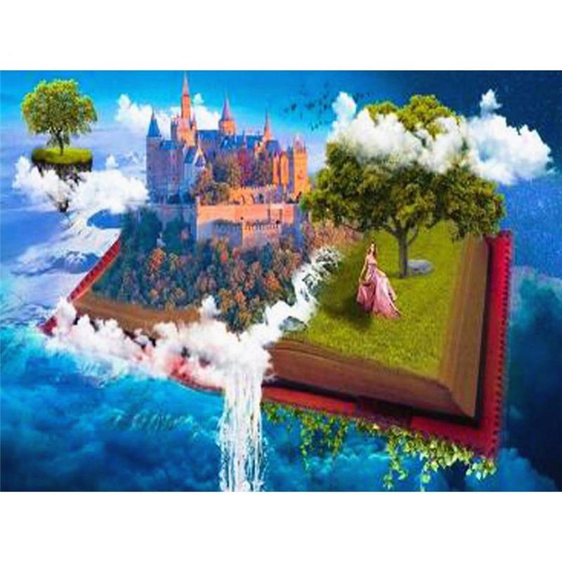 Полный 5D Diy Алмазная картина Мультяшный мир в книгах Вышивка крестом Домашний декор Подарок ручной работы