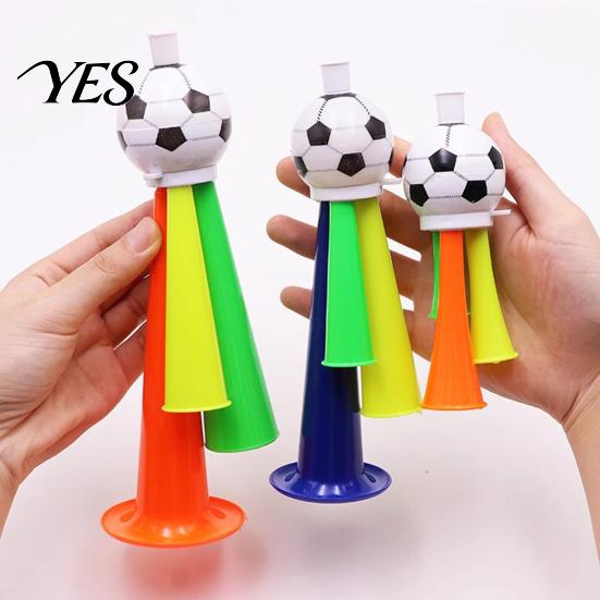 Stadium Horn Toy 2Pcs Soccer Cheering Horn, 3 Tone Sports Fan Noise Maker, Handheld Football Trumpet for Game Day, Party Accessory Outdoor