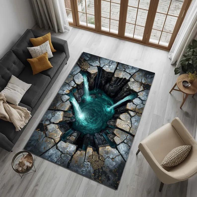 2D Плоский Оптическая Иллюзия Нескользящий Ковер Легко Чистить Идеально для Прихожей Передней Двери Спальни Прачечной Зоны Дверной Коврик Дом