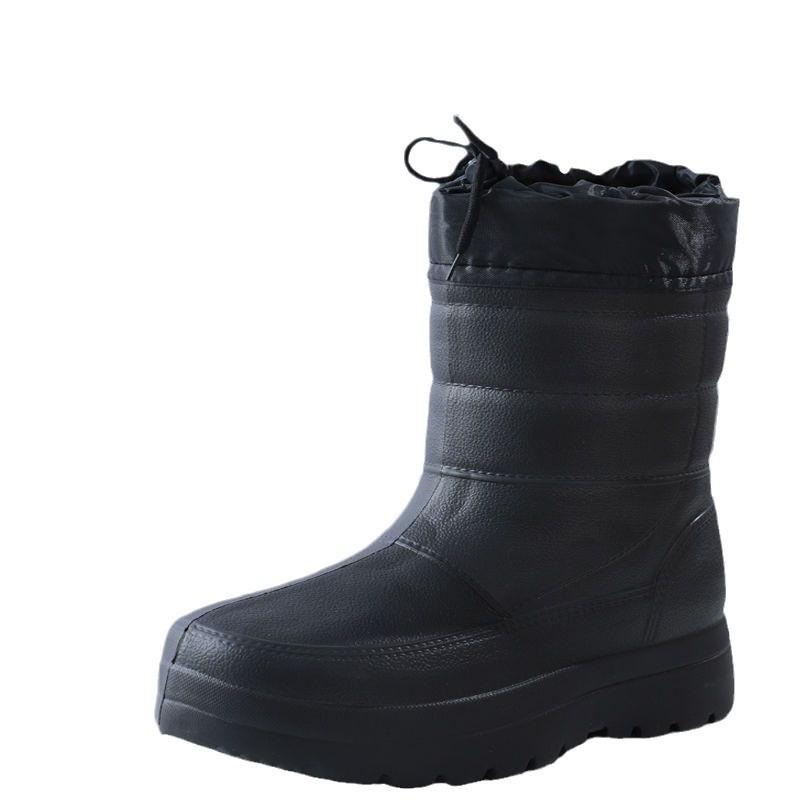 Зимние бархатные утолщенные дождевые ботинки EVA легкие нескользящие водонепроницаемые ботинки с утолщенной подошвой утепленные и теплые зимние ботинки для мужчин