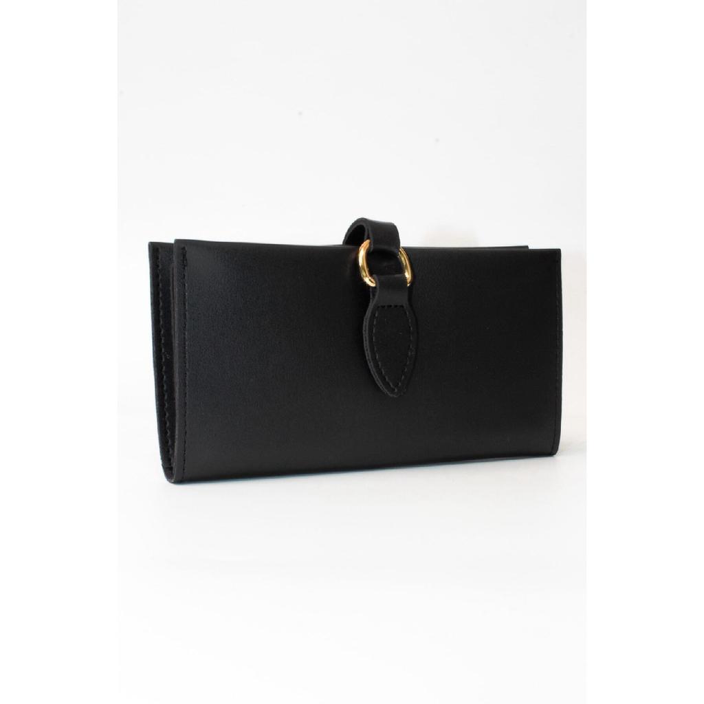 Soft Leather Orange Women's Wallet Accessory With Snap Fasteners, Multi-compartments, Zipper In The Middle And Phone Holder