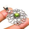 Peridot Gemstone Handmade 925 Silver Plated Jewelry Pendant 1.70"