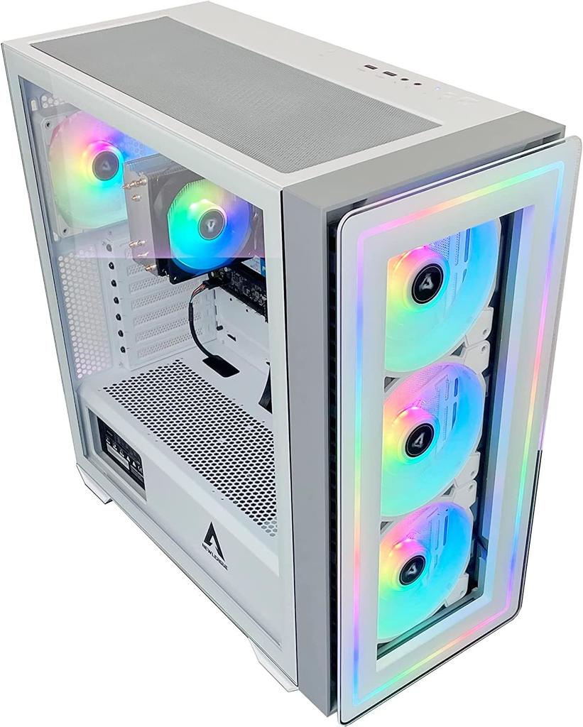 Gaming Desktop Computer 5 5600G Memory 16GB SSD 500GB Widows10Pro 64bit 11 Upgrade Gaming Desktop Computer 5 5600G CPU White Middle Tower [NEWLEAGUE]