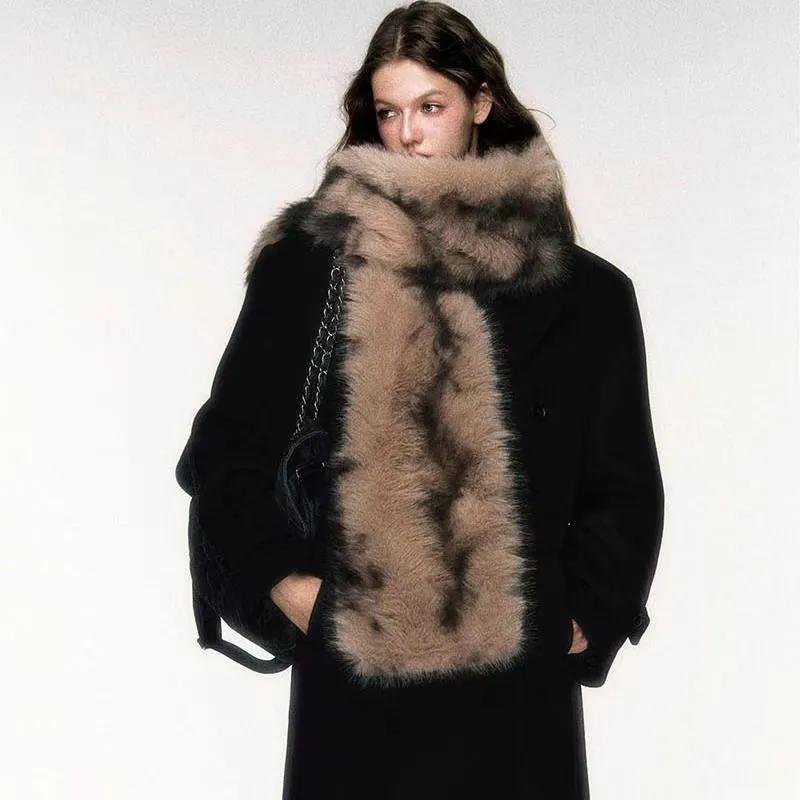 WTEMPO Women's Retro Elegant Leopard Printed Plush Scarves Cold-proof Windproof Warm Outdoor Scarves Autumn Winter Casual Versatile Scarf Shawls