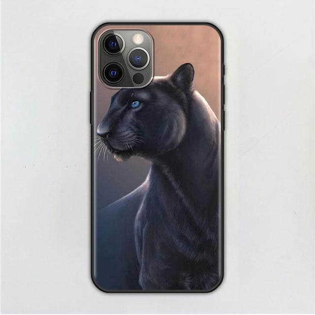 Чехол для мобильного телефона для Iphone 12 Mini 11 Pro X Xs Max Xr 8 7 6 6s Plus Se черный силиконовый чехол из ТПУ Fundas Capa Panther Cheetah