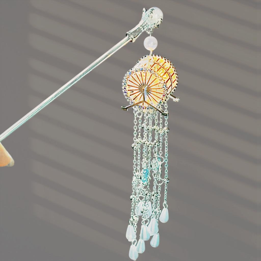 Светящаяся заколка для волос для женщин Креативная заколка-кисточка в виде ветряной мельницы Ювелирные изделия Аксессуары для волос в неокитайском стиле Заколки для волос к платью ханьфу