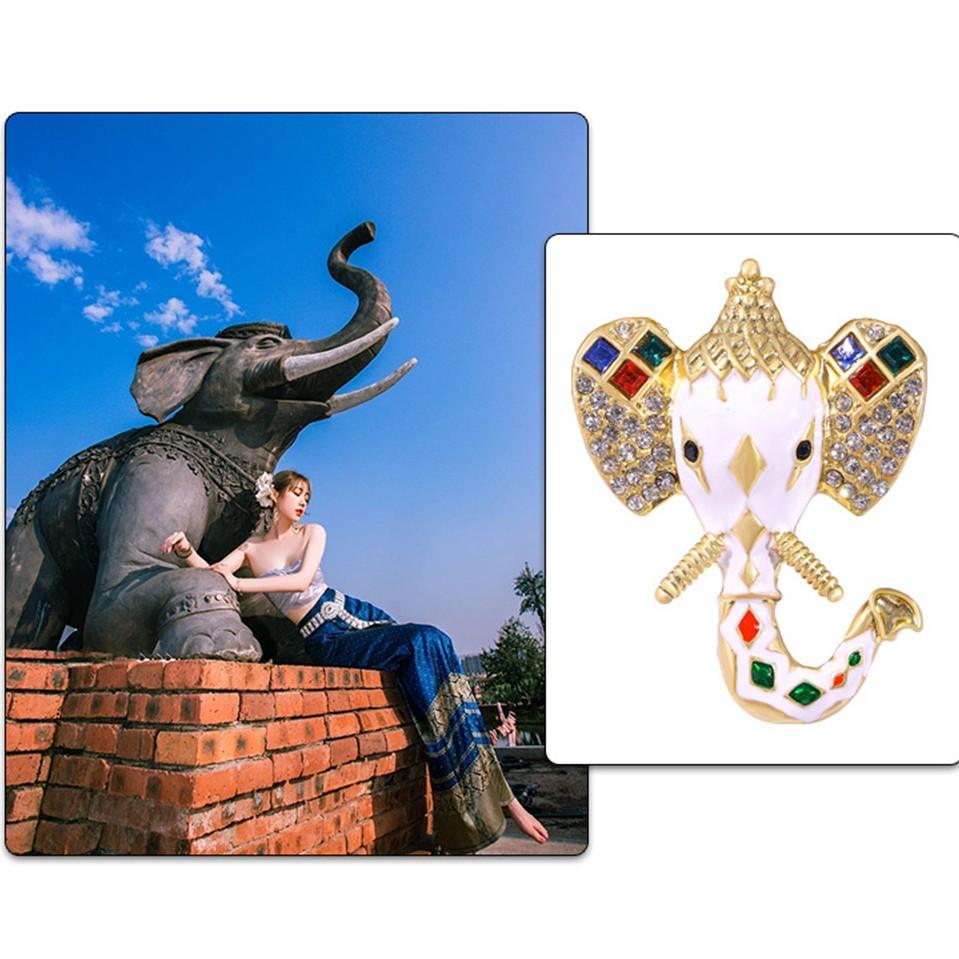 Винтажные красивые эмалированные броши со слоном для женщин и мужчин, унисекс, высококлассная индивидуальная повседневная брошь, булавки, женские подарки