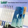 Плавные светло-угольные карандаши: Белый, Зеленый Бамбук и Extra Мягкий для Эскизов