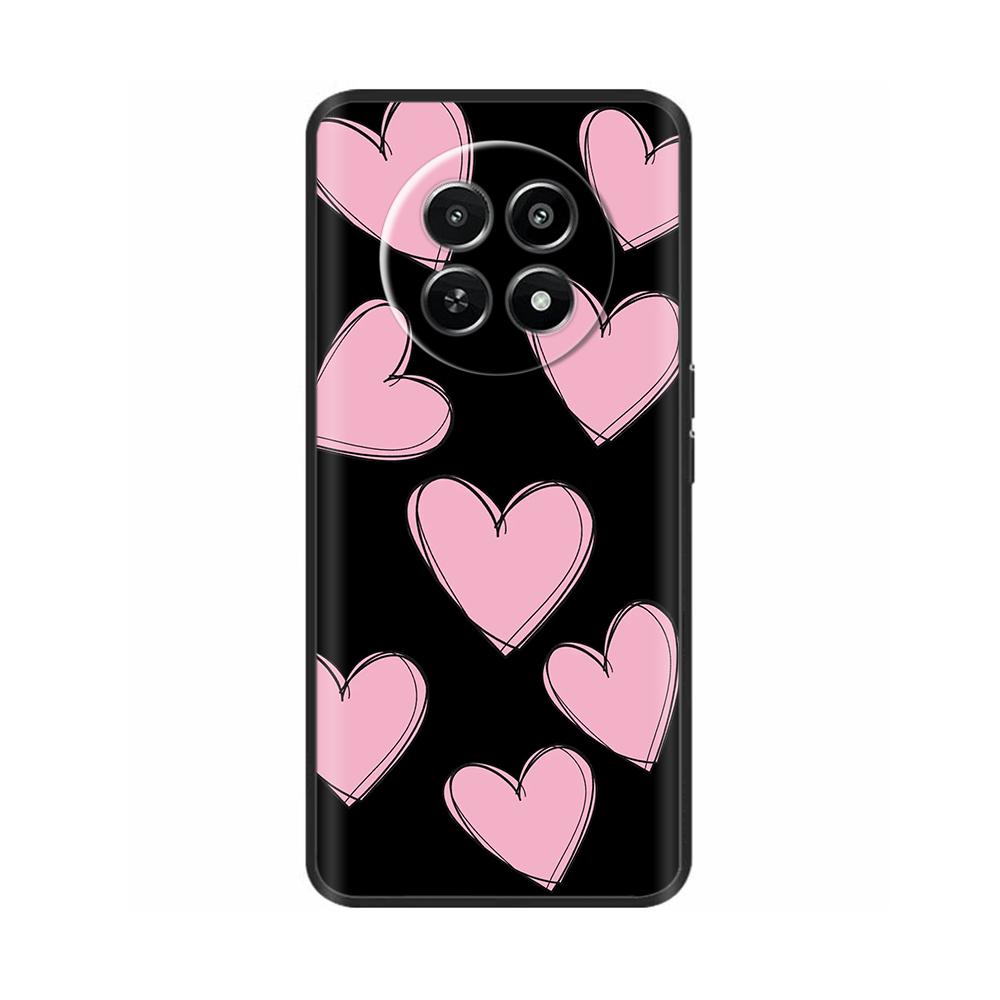 Для Realme 12 5G 12X Чехол для телефона Цветочный принт Мягкий черный ТПУ Fundas Для Realme12 12 X Защитный бампер Para Coque Etui Capas