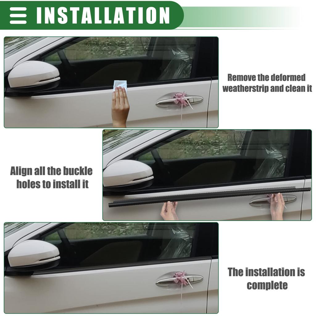 uxcell Уплотнитель для оконной отделки, совместим с Toy Ota, совместим с Prius, резиновый, черный, 1 комплект, 2004-2009, 75710-47010